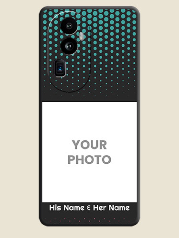 Custom Faded Dots with Grunge Photo Frame and Text on Space Black Custom Soft Matte Phone Cases - Reno 10 Pro Plus 5G - alternate view
