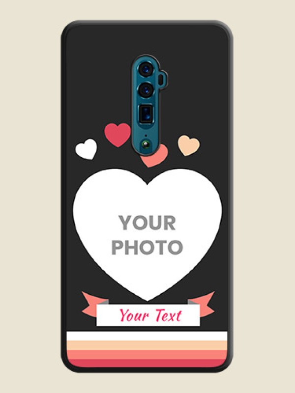 Custom Love Shaped Photo with Colorful Stripes on Personalised Space Black Soft Matte Cases - Oppo Reno 10X Zoom - alternate view