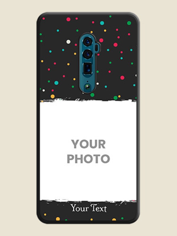 Custom Multicolor Dotted Pattern with Text on Space Black Custom Soft Matte Phone Back Cover - Oppo Reno 10X Zoom - alternate view