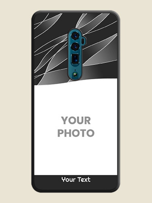 Custom Mixed Wave Lines on Photo on Space Black Soft Matte Mobile Cover - Oppo Reno 10X Zoom - alternate view
