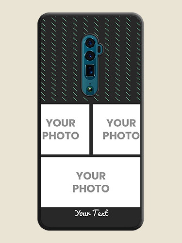 Custom Cross Dotted Pattern with 2 Image Holder on Personalised Space Black Soft Matte Cases - Oppo Reno 10X Zoom - alternate view