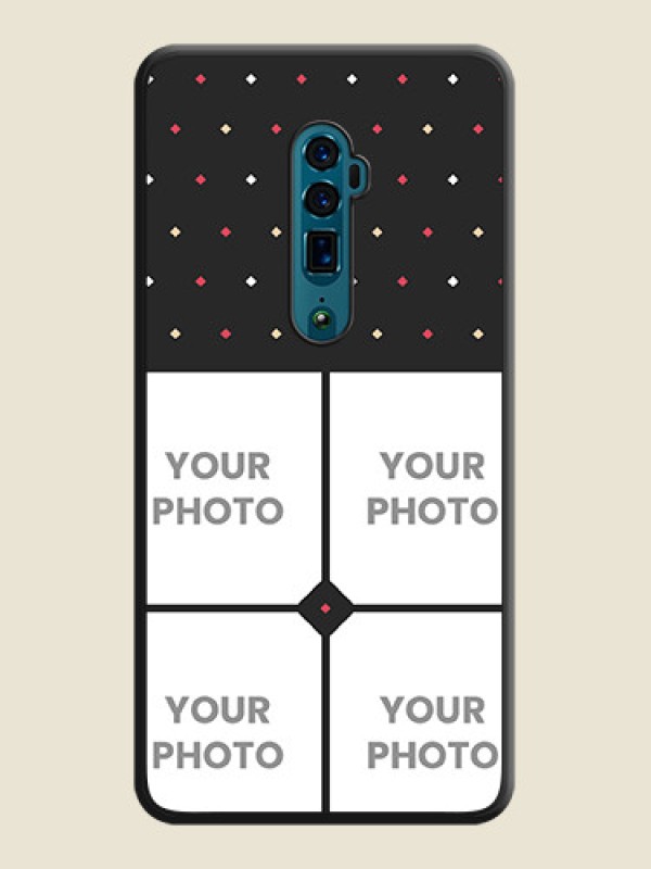 Custom Multicolor Dotted Pattern with 4 Image Holder on Space Black Custom Soft Matte Phone Cases - Oppo Reno 10X Zoom - alternate view