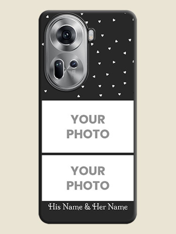 Custom Miniature Love Symbols with Name on Space Black Custom Soft Matte Back Cover - Reno 11 5G - alternate view