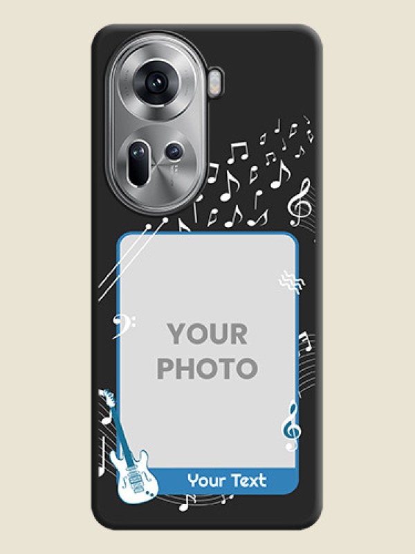 Custom Musical Theme Design with Text - Photo on Space Black Soft Matte Mobile Case - Reno 11 5G - alternate view