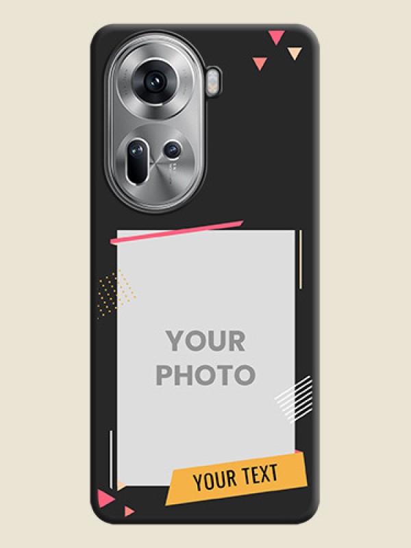 Custom Photo Frame with Triangle Small Dots - Photo on Space Black Soft Matte Back Cover - Reno 11 5G - alternate view