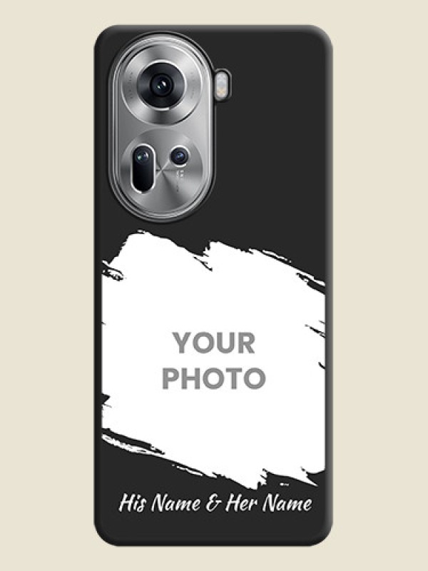 Custom Grunge Brush Strokes - Photo on Space Black Soft Matte Back Cover - Reno 11 5G - alternate view