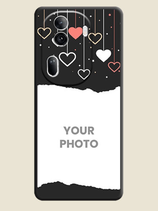 Custom Love Hangings with Splash Wave Picture on Space Black Custom Soft Matte Phone Back Cover - Reno 11 Pro 5G - alternate view