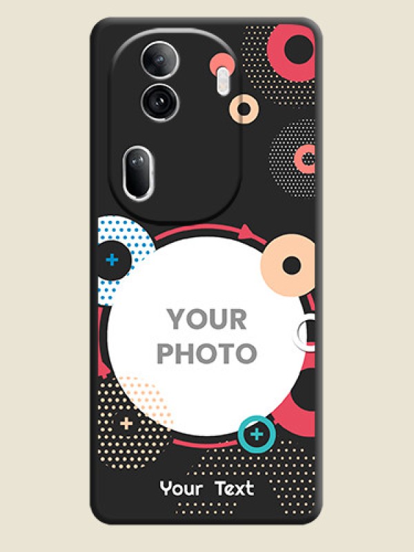 Custom Multicoloured Round Image on Personalised Space Black Soft Matte Cases - Reno 11 Pro 5G - alternate view