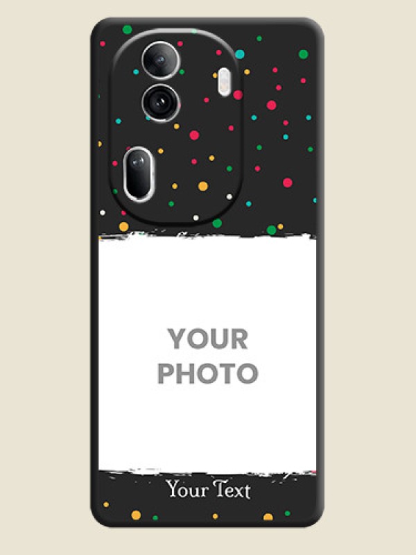 Custom Multicolor Dotted Pattern with Text on Space Black Custom Soft Matte Phone Back Cover - Reno 11 Pro 5G - alternate view
