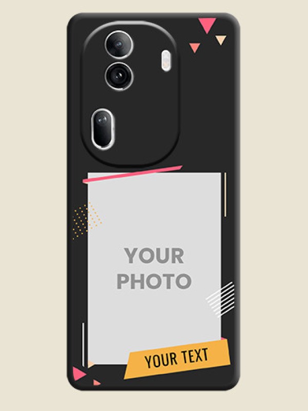 Custom Photo Frame with Triangle Small Dots - Photo on Space Black Soft Matte Back Cover - Reno 11 Pro 5G - alternate view