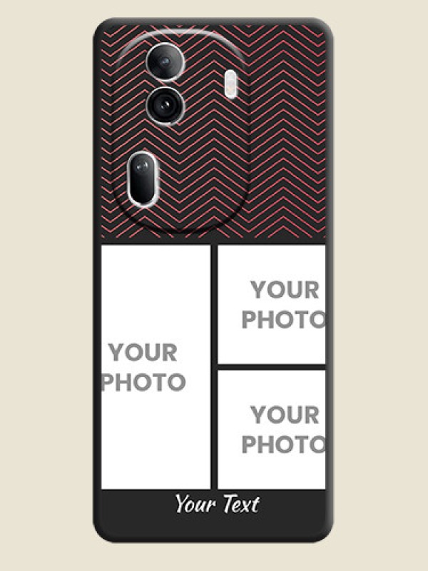 Custom Wave Pattern with 3 Image Holder on Space Black Custom Soft Matte Back Cover - Reno 11 Pro 5G - alternate view