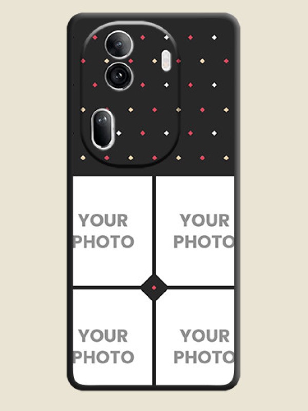 Custom Multicolor Dotted Pattern with 4 Image Holder on Space Black Custom Soft Matte Phone Cases - Reno 11 Pro 5G - alternate view