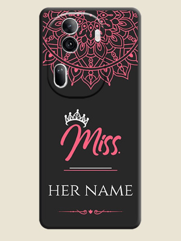 Custom Mrs Name with Floral Design on Space Black Personalized Soft Matte Phone Covers - Reno 11 Pro 5G - alternate view