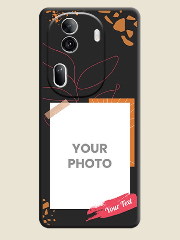 Custom Orange Photo Frame on Space Black Custom Soft Matte Phone Back Cover - Reno 11 Pro 5G - alternate view
