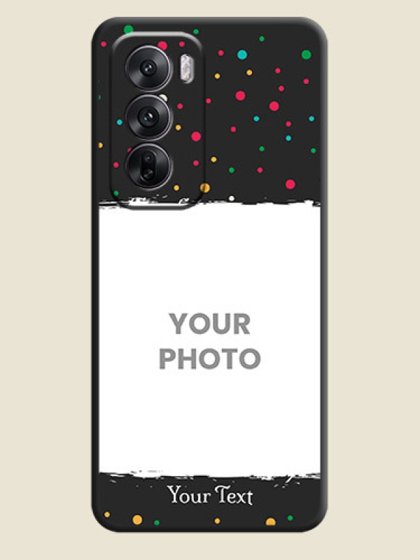 Custom Multicolor Dotted Pattern with Text On Space Black Custom Soft Matte Mobile Back Cover - Oppo Reno 12 5G - alternate view