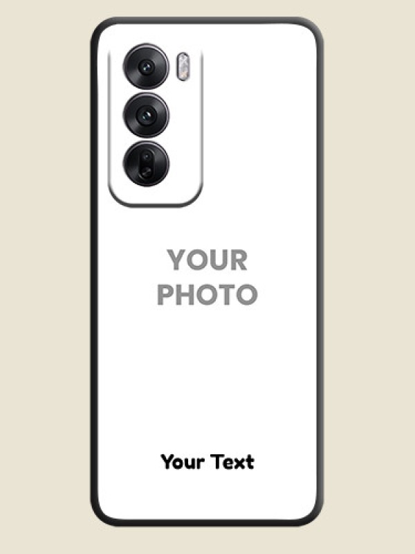 Custom Full Single Pic Upload With Text On Space Black Custom Soft Matte Mobile Back Cover - Oppo Reno 12 5G - alternate view