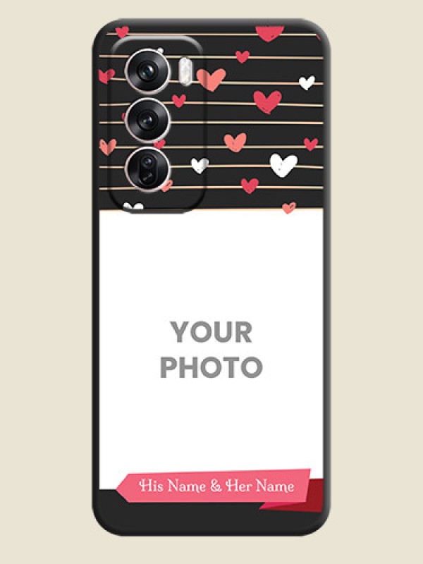 Custom Love Pattern with Name on Pink Ribbon on Photo On Space Black Custom Soft Matte Mobile Back Cover - Oppo Reno 12 Pro 5G - alternate view