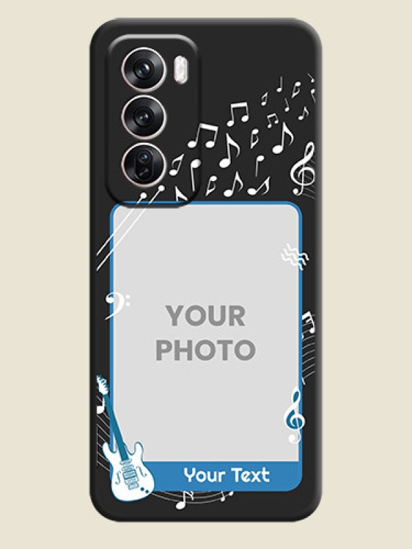 Custom Musical Theme Design with Text on Photo On Space Black Custom Soft Matte Mobile Back Cover - Oppo Reno 12 Pro 5G - alternate view