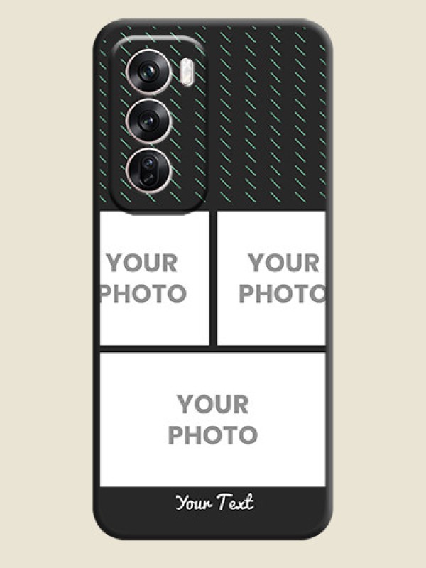 Custom Cross Dotted Pattern with 2 Image Holder On Space Black Custom Soft Matte Mobile Back Cover - Oppo Reno 12 Pro 5G - alternate view