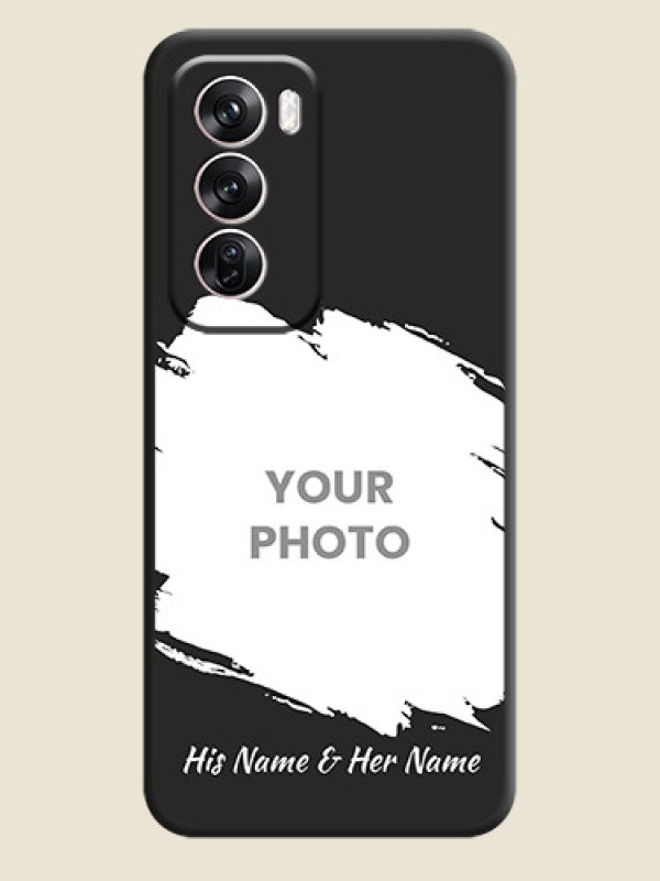 Custom Grunge Brush Strokes on Photo On Space Black Custom Soft Matte Mobile Back Cover - Oppo Reno 12 Pro 5G - alternate view