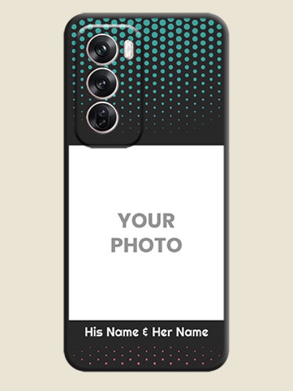 Custom Faded Dots with Grunge Photo Frame and Text On Space Black Custom Soft Matte Mobile Back Cover - Oppo Reno 12 Pro 5G - alternate view
