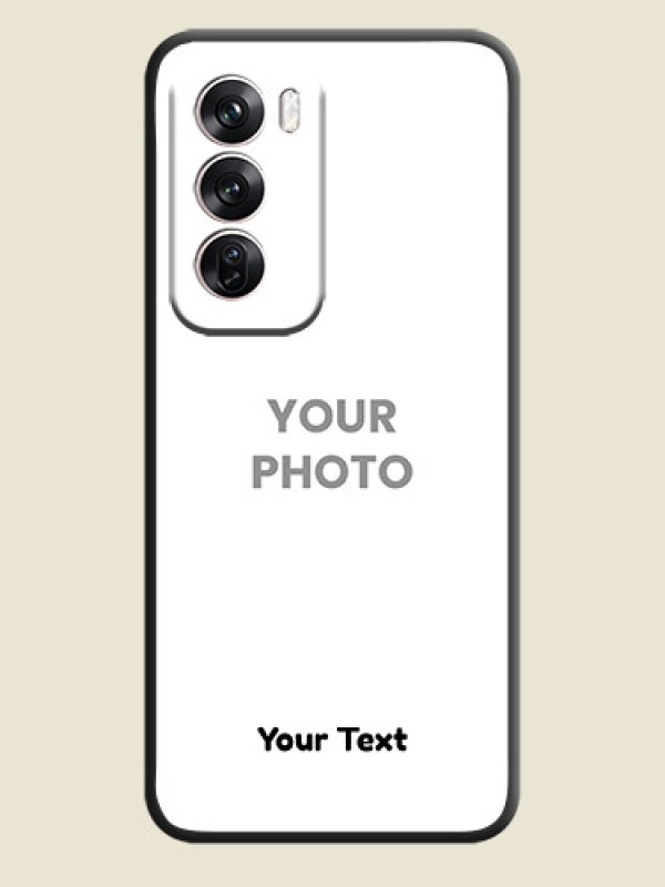 Custom Full Single Pic Upload With Text On Space Black Custom Soft Matte Mobile Back Cover - Oppo Reno 12 Pro 5G - alternate view