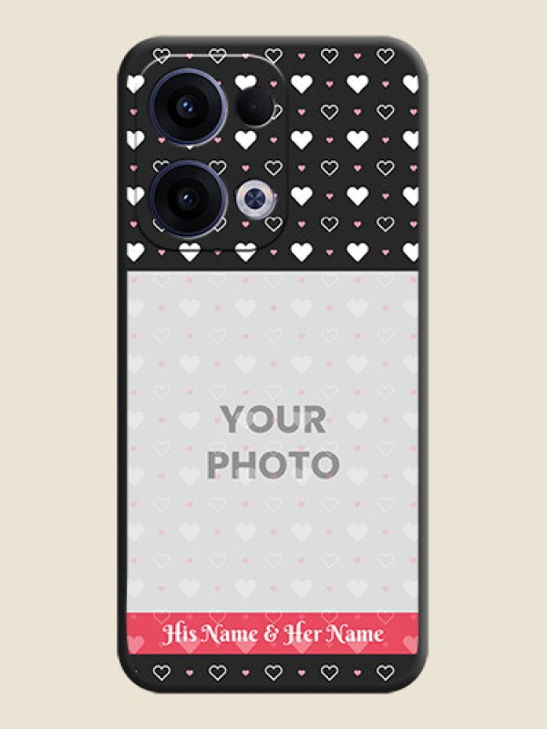 Custom White Color Love Symbols with Text Design on Photo On Space Black Custom Soft Matte Mobile Back Cover - Oppo Reno 13 5G - alternate view