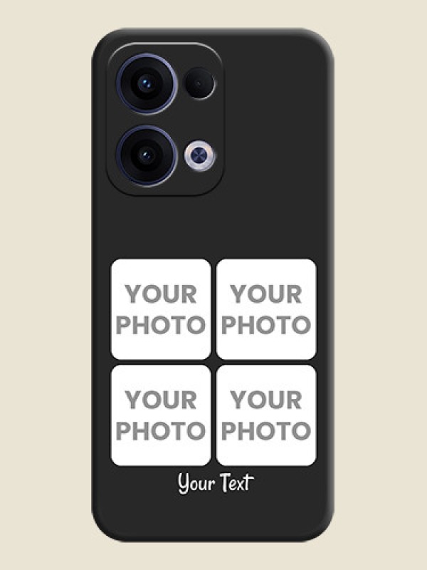Custom Floral Art with 6 Image Holder on Photo On Space Black Custom Soft Matte Mobile Back Cover - Oppo Reno 13 5G - alternate view