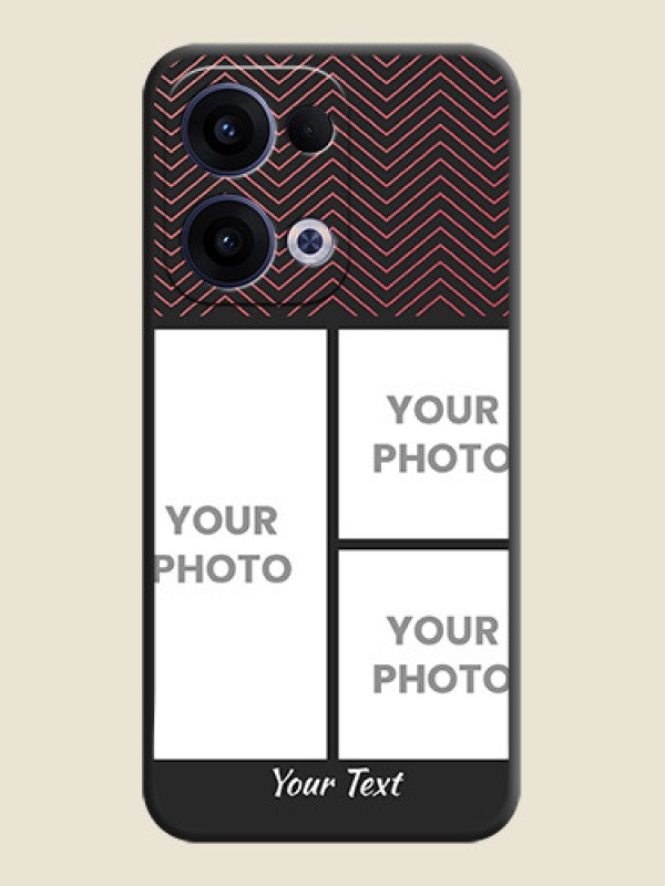 Custom Wave Pattern with 3 Image Holder On Space Black Custom Soft Matte Mobile Back Cover - Oppo Reno 13 5G - alternate view