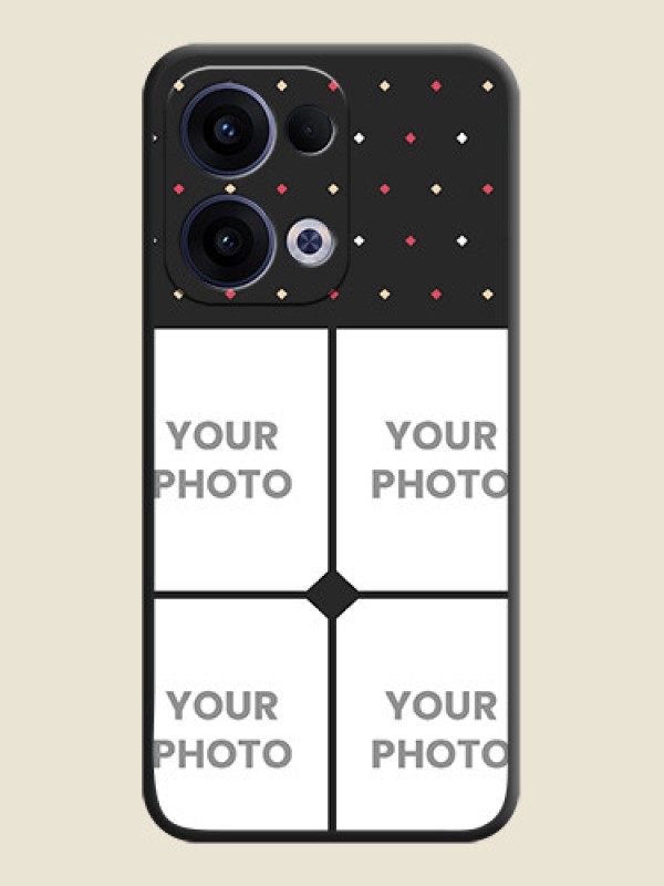 Custom Multicolor Dotted Pattern with 4 Image Holder On Space Black Custom Soft Matte Mobile Back Cover - Oppo Reno 13 5G - alternate view