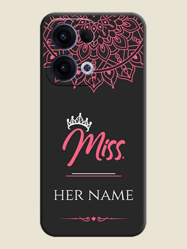 Custom Mrs Name with Floral Design On Space Black Custom Soft Matte Mobile Back Cover - Oppo Reno 13 5G - alternate view