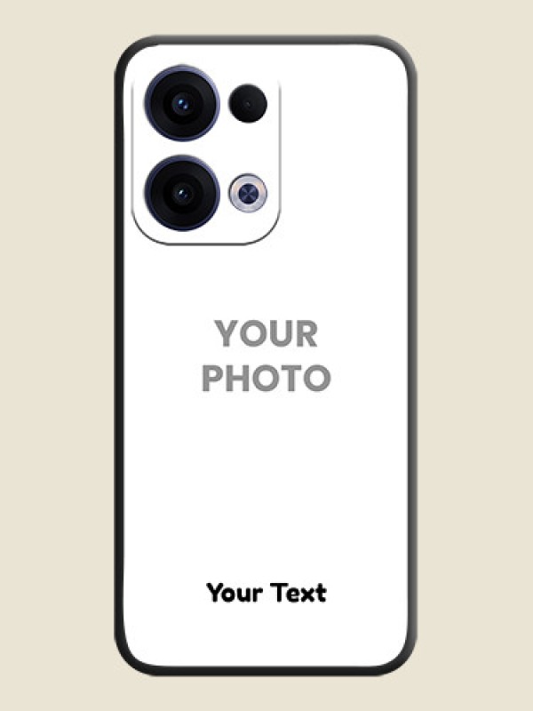 Custom Full Single Pic Upload With Text On Space Black Custom Soft Matte Mobile Back Cover - Oppo Reno 13 5G - alternate view