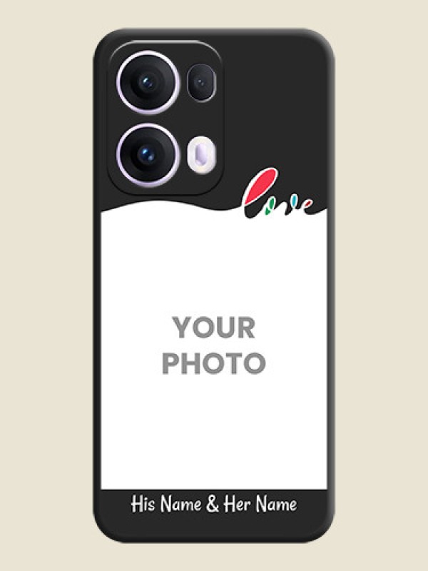 Custom Fall in Love Pattern with Picture on Photo On Space Black Custom Soft Matte Mobile Back Cover - Oppo Reno 13 Pro 5G - alternate view