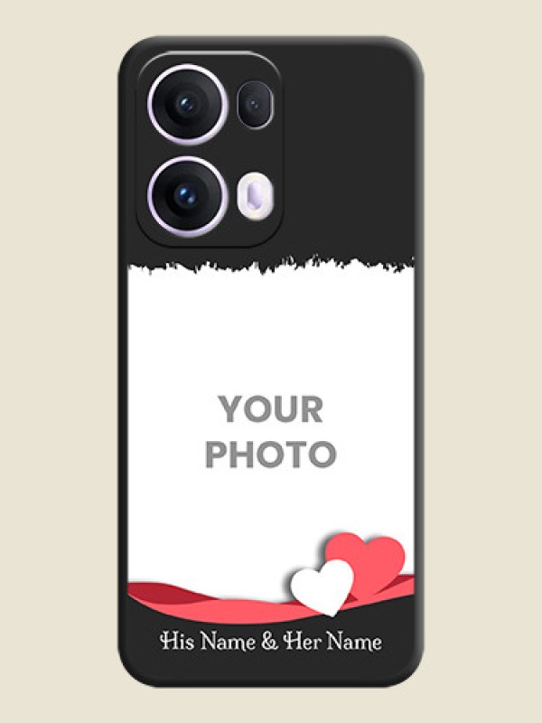 Custom Pin Color Love Shaped Ribbon Design with Text On Space Black Custom Soft Matte Mobile Back Cover - Oppo Reno 13 Pro 5G - alternate view