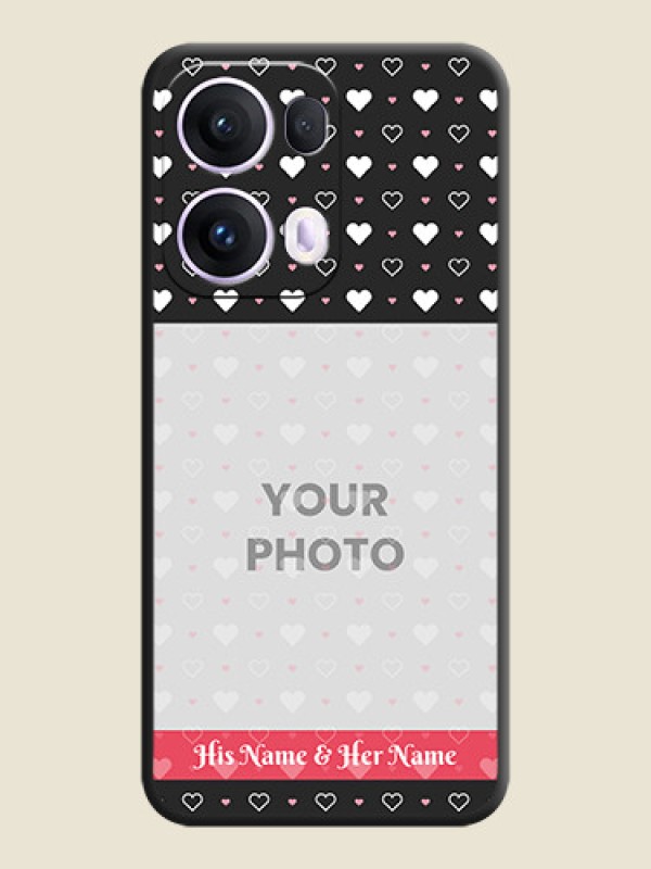Custom White Color Love Symbols with Text Design on Photo On Space Black Custom Soft Matte Mobile Back Cover - Oppo Reno 13 Pro 5G - alternate view