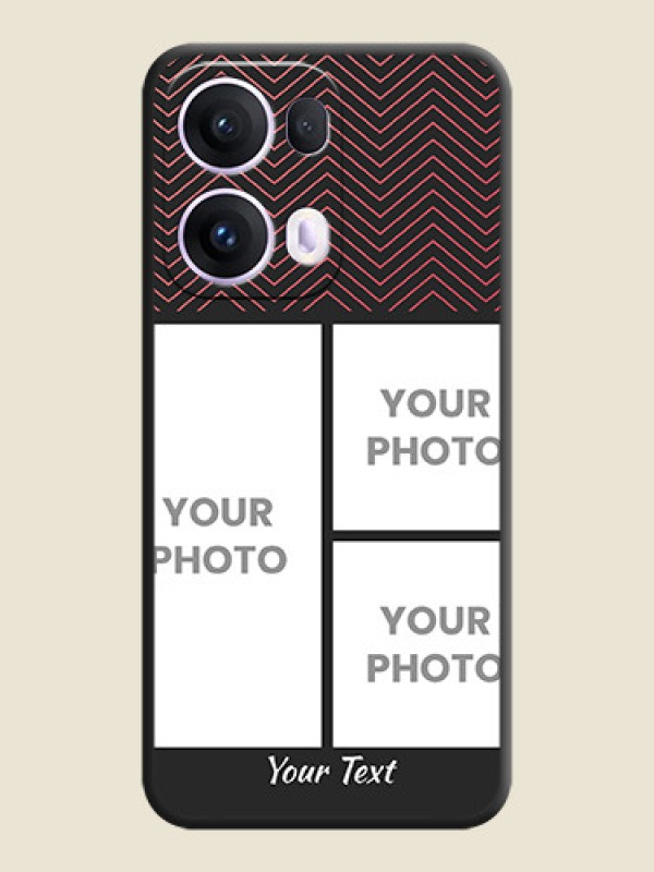 Custom Wave Pattern with 3 Image Holder On Space Black Custom Soft Matte Mobile Back Cover - Oppo Reno 13 Pro 5G - alternate view