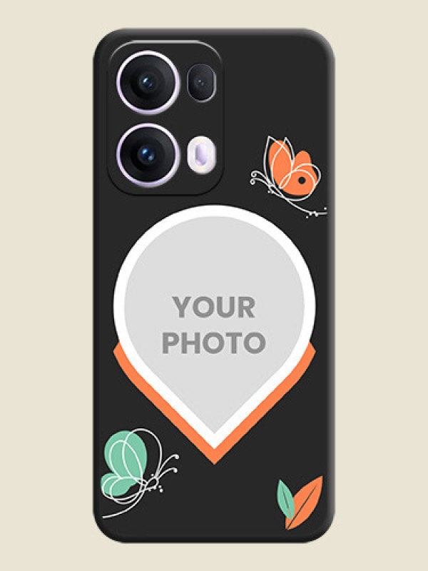 Custom Upload Pic With Simple Butterly Design On Space Black Custom Soft Matte Mobile Back Cover - Oppo Reno 13 Pro 5G - alternate view