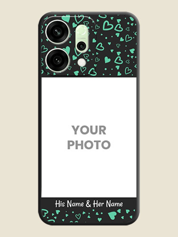 Custom Sea Green Indefinite Love Pattern on Photo On Space Black Custom Soft Matte Mobile Back Cover - Oppo Reno 14 5G - alternate view