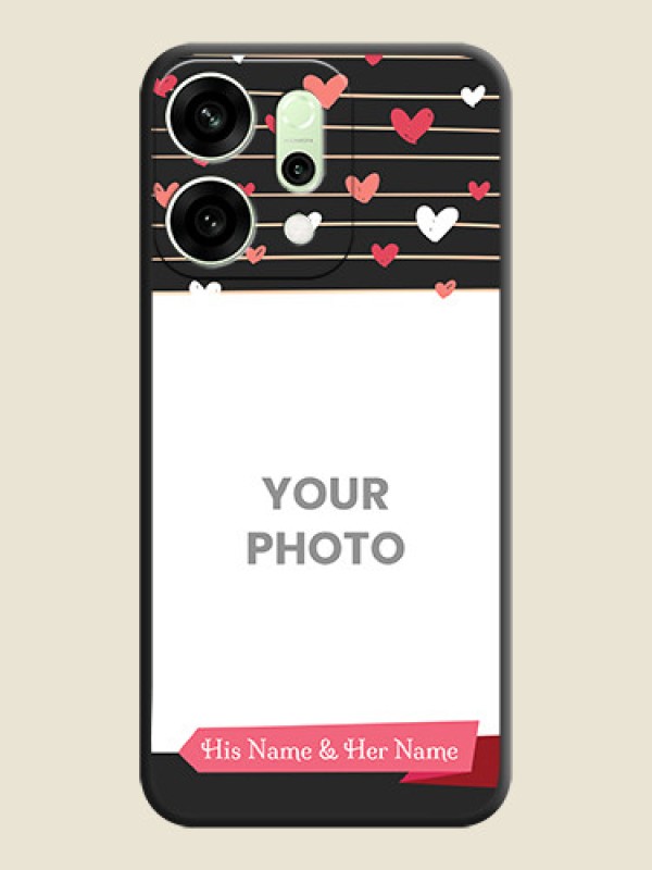 Custom Love Pattern with Name on Pink Ribbon on Photo On Space Black Custom Soft Matte Mobile Back Cover - Oppo Reno 14 5G - alternate view