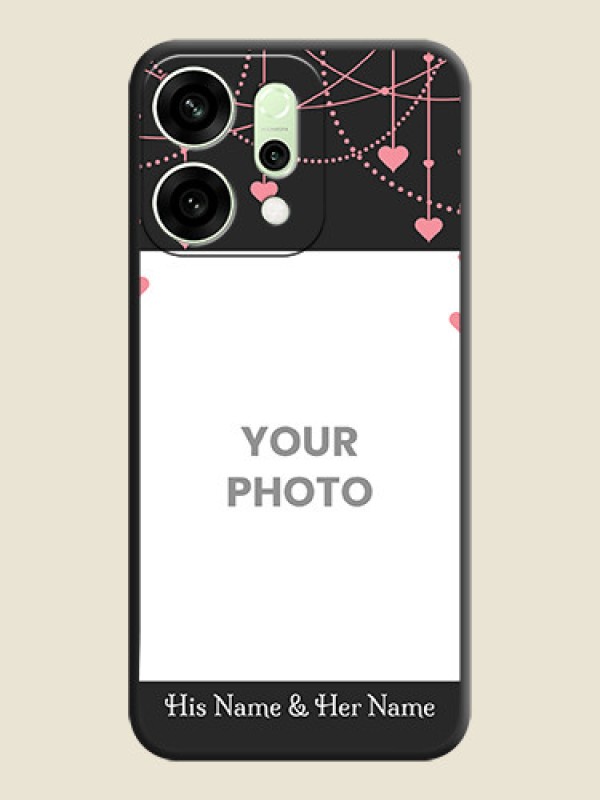 Custom Pink Love Hangings with Text On Space Black Custom Soft Matte Mobile Back Cover - Oppo Reno 14 5G - alternate view