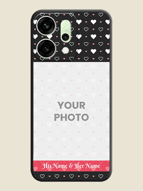 Custom White Color Love Symbols with Text Design on Photo On Space Black Custom Soft Matte Mobile Back Cover - Oppo Reno 14 5G - alternate view