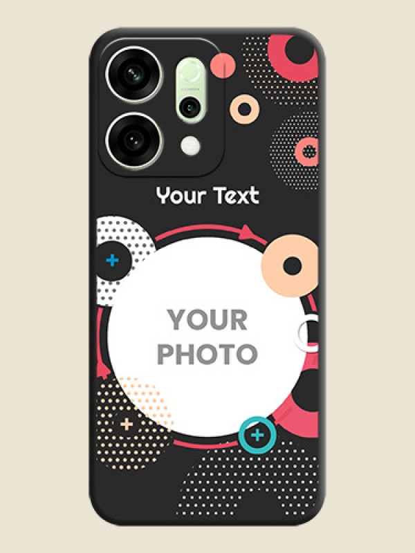 Custom Multicoloured Round Image On Space Black Custom Soft Matte Mobile Back Cover - Oppo Reno 14 5G - alternate view