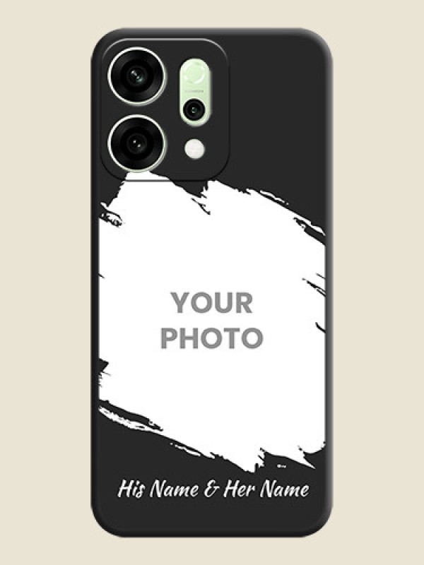Custom Grunge Brush Strokes on Photo On Space Black Custom Soft Matte Mobile Back Cover - Oppo Reno 14 5G - alternate view