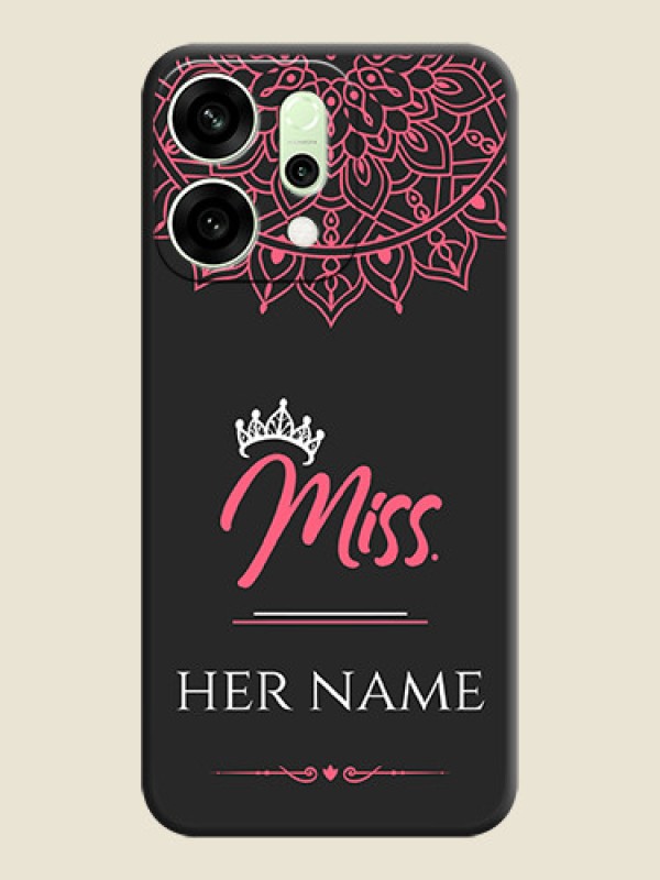 Custom Mrs Name with Floral Design On Space Black Custom Soft Matte Mobile Back Cover - Oppo Reno 14 5G - alternate view