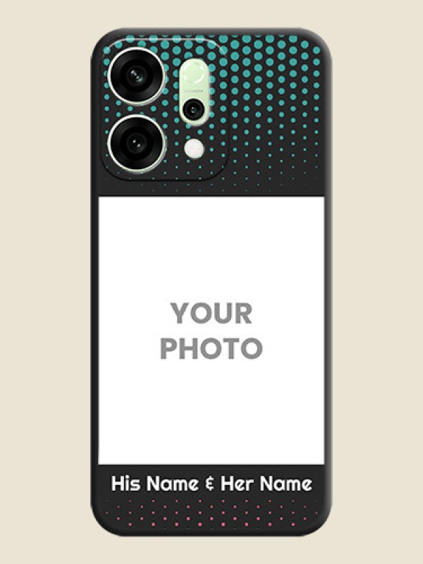 Custom Faded Dots with Grunge Photo Frame and Text On Space Black Custom Soft Matte Mobile Back Cover - Oppo Reno 14 5G - alternate view