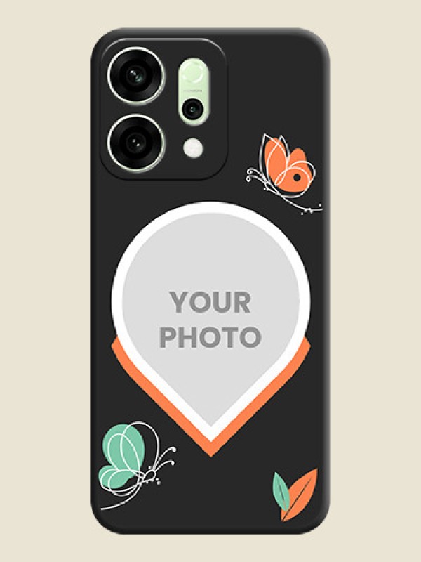 Custom Upload Pic With Simple Butterly Design On Space Black Custom Soft Matte Mobile Back Cover - Oppo Reno 14 5G - alternate view