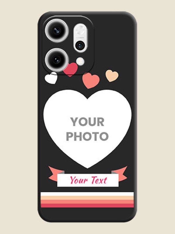 Custom Love Shaped Photo with Colorful Stripes On Space Black Custom Soft Matte Mobile Back Cover - Oppo Reno 14 Pro 5G - alternate view
