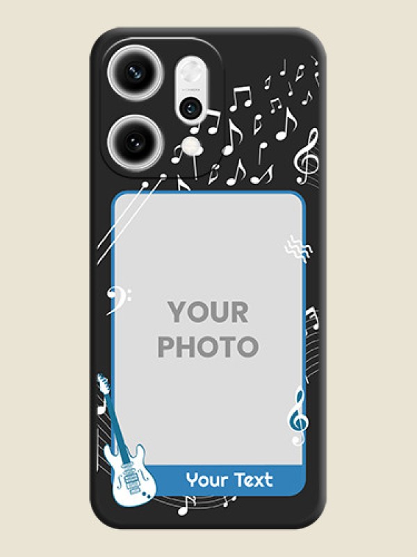 Custom Musical Theme Design with Text on Photo On Space Black Custom Soft Matte Mobile Back Cover - Oppo Reno 14 Pro 5G - alternate view