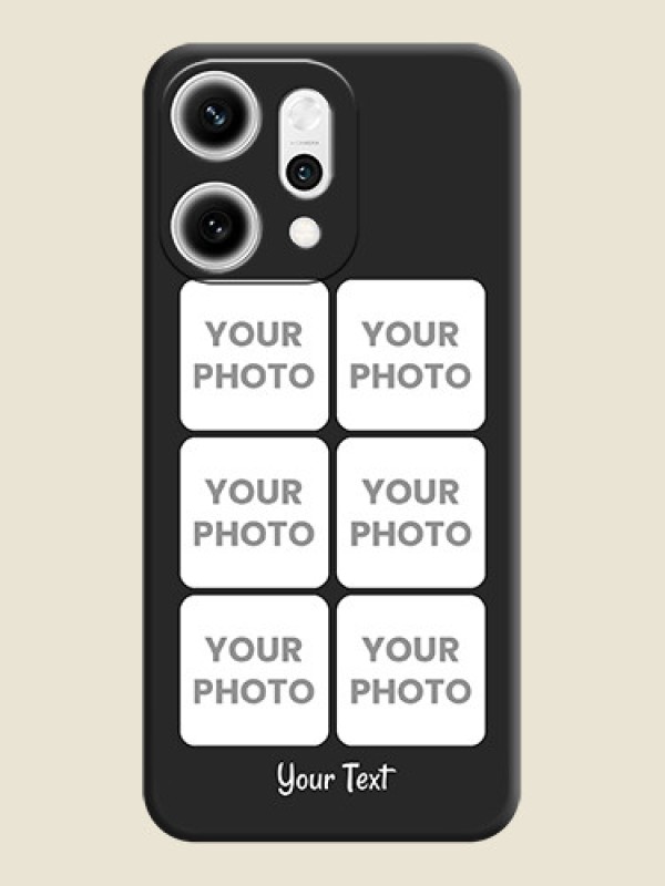 Custom Floral Art with 6 Image Holder on Photo On Space Black Custom Soft Matte Mobile Back Cover - Oppo Reno 14 Pro 5G - alternate view