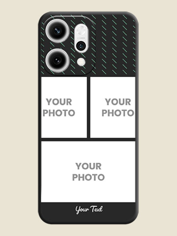 Custom Cross Dotted Pattern with 2 Image Holder On Space Black Custom Soft Matte Mobile Back Cover - Oppo Reno 14 Pro 5G - alternate view